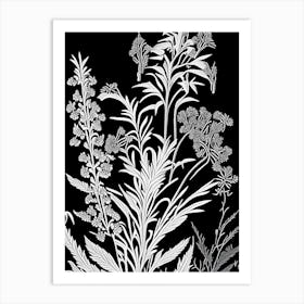 Fireweed Wildflower Linocut 2 Art Print