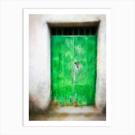 Green Painted Doors Art Print