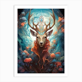 Deer In The Forest 1 Art Print