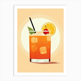 Mid Century Modern  Mai Tai Floral Infusion Cocktail 1 Art Print