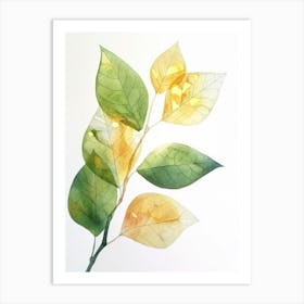 Watercolor Leaf Painting Art Print