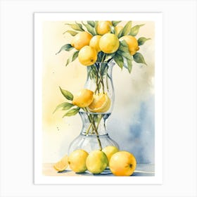 Lemons In A Vase 2 Art Print