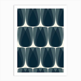 Tulips_Navy Art Print