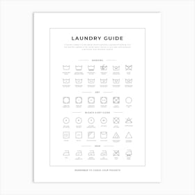 Laundry Poster Black & White Art Print