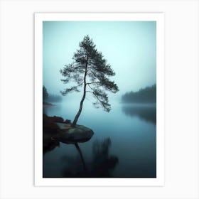 Lone Tree In The Mist 1 Art Print