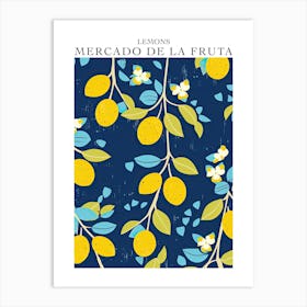 Mercado De La Fruta Lemons Illustration 2 Poster Art Print