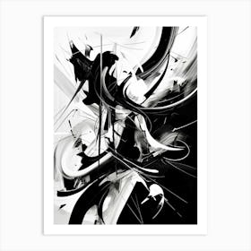 Transformation Abstract Black And White 12 Art Print