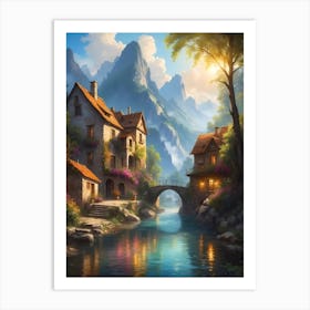 Village By The River 1 Art Print