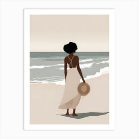 Woman On The Beach Art Print