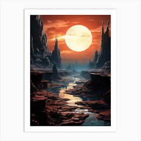 Alien Landscape Abstract Minimalist 5 Art Print