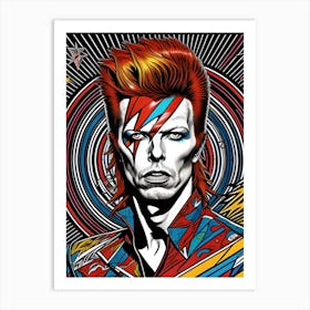 David Bowie Fantasy Pop Retro Portrait Art Print Art Print