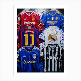 Soccer Jerseys 4 Art Print