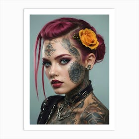 Tattooed Woman 1 Art Print