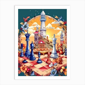 Chess Set Art Print