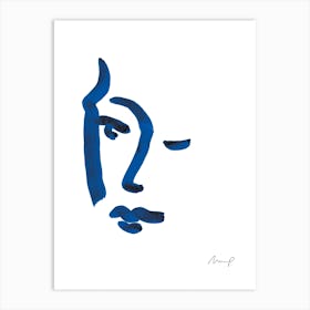 Blue Portrait 5 Art Print