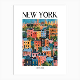 Stapleton New York Colourful Silkscreen Illustration 2 Poster Art Print