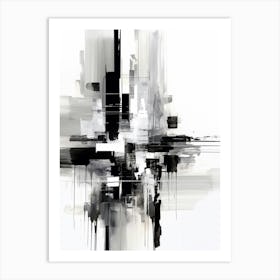 Urban Pulse Abstract Black And White 6 Art Print