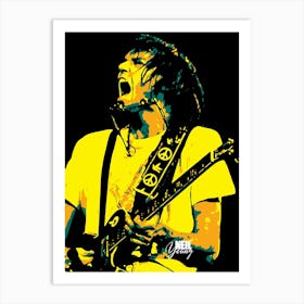 Neil Young Canadian American Musician Legend in Pop Art Illustration Art Print