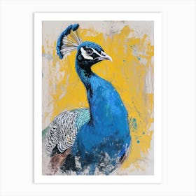 Peacock Watercolour Paint Splash 2 Art Print