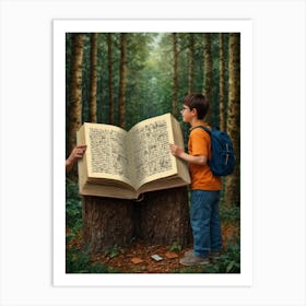 Open Book In The Woods Art Print