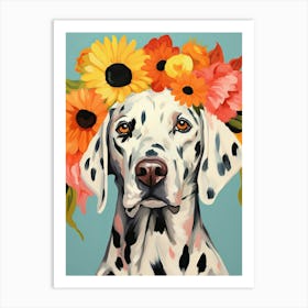 Dalmatian Portrait With A Flower Crown, Matisse Painting Style 4 Art Print