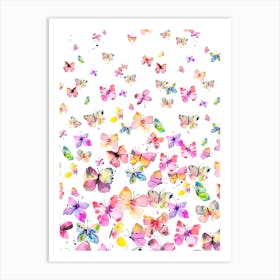 Spring Watercolor Butterflies Art Print