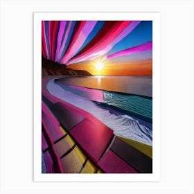 Sunset At The Beach 33 Art Print