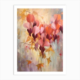 Fall Flower Painting Bleeding Heart Dicentra Art Print