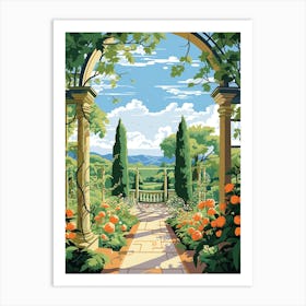 Leu Gardens Usa Gardens Illustration 2  Art Print