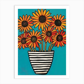 Sunflowers In A Vase 24 Art Print