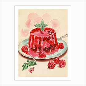 Rasperry Jelly Vintage Cookbook Illustration 5 Art Print