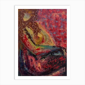 Wall Art with Lady in Red Art Print