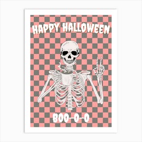 Happy Halloween Skeleton Art Print