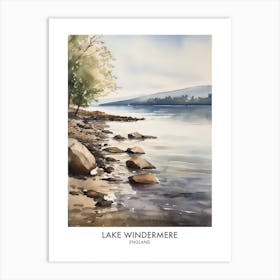 Lake Windermere 3 Watercolour Travel Poster Art Print