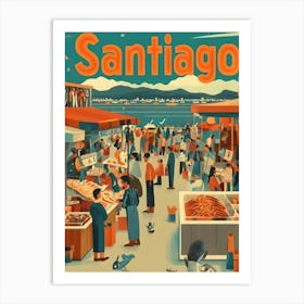 Aihrgdesign A 1970s Inspired Travel Poster For Santiago 3 Affiche