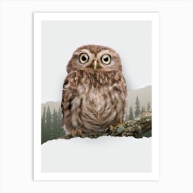 Owl Torn Paper Art Print
