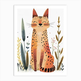 Savannah Cat Clipart Illustration 3 Art Print