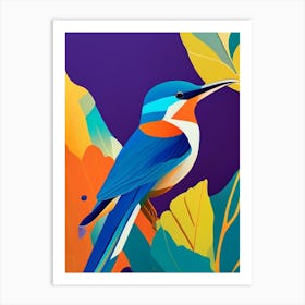 Kingfisher Pop Matisse Bird Art Print