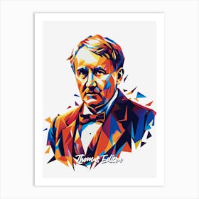 Thomas Edison 01 Portrait WPAP Pop Art Art Print