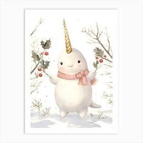 Snow Unicorn Art Print