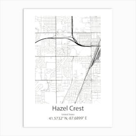 Hazel Crest,United States Minimalist Map Poster