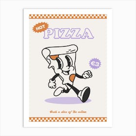 Orange And Purple Pizza Art Print