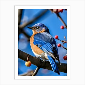 Eastern Bluebird-Reimagined 4 Art Print