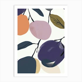 Plum Close Up Illustration 3 Art Print