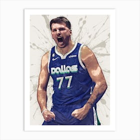 Luka Doncic Dallas Mavericks Art Print