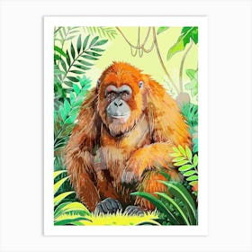 Orangutan In Jungle Garden Poster