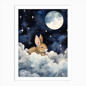 Baby Hare 3 Sleeping In The Clouds Art Print