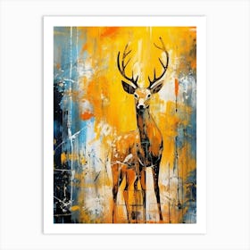 Deer Abstract Expressionism 1 Art Print