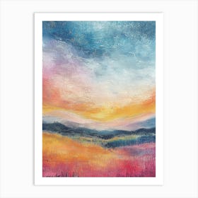 Sunset In The Meadow Art Print