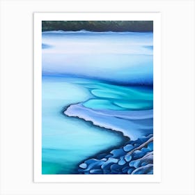 Shoreline Waterscape Marble Acrylic Painting 1 Art Print